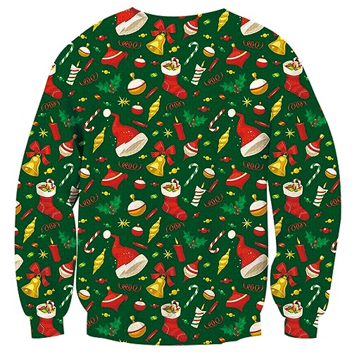 Uideazone Mens Ugly Christmas Sweatshirt Funny 3D Print Pullover Shirts | Moisture Wicking Stretch Breathable Women Hilarious Sweater For Couple Ugly Sweater Party Xmas Themed Parade New Year Gifts 4 Uideazone Mens Ugly Christmas Sweatshirt Funny 3D Print Pullover Shirts