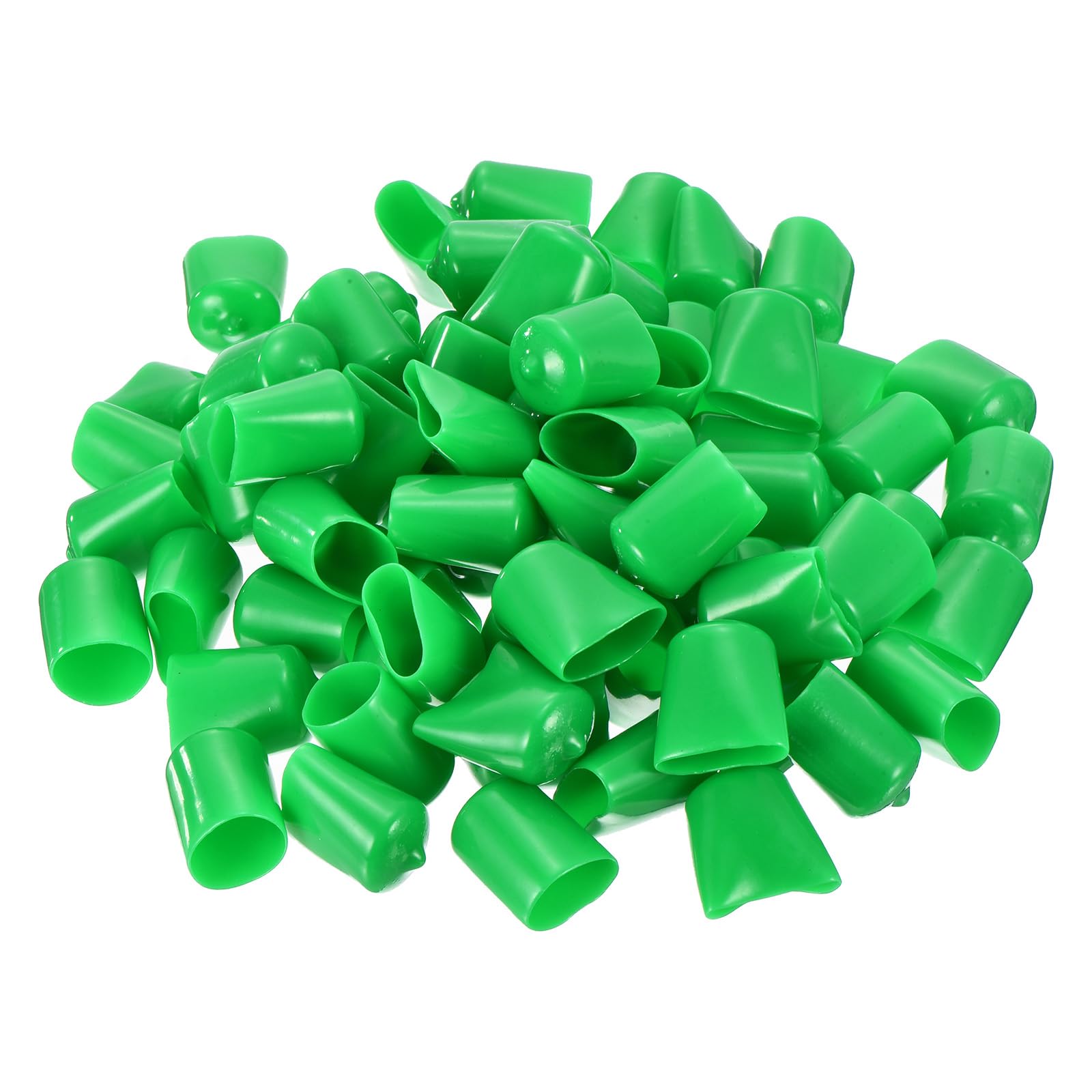 uxcell 100pcs Rubber End Caps 19mm ID Vinyl Cap Cover Screw Protectors Green