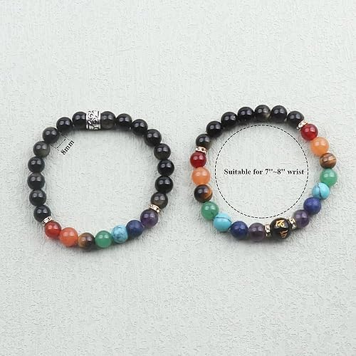 Miniatura 2 de KSQS Pulseras de chakras para mujer, pulsera de piedras preciosas curativas de yoga para la ansiedad, pulseras de equilibrio de energía de