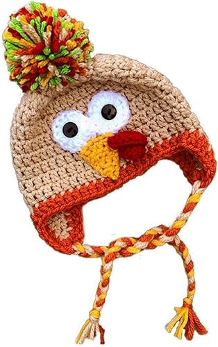 DSORVICD Sombrero de pavo para niños de Acción de Gracias, gorro de punto cálido con orejeras para accesorios de fotografía