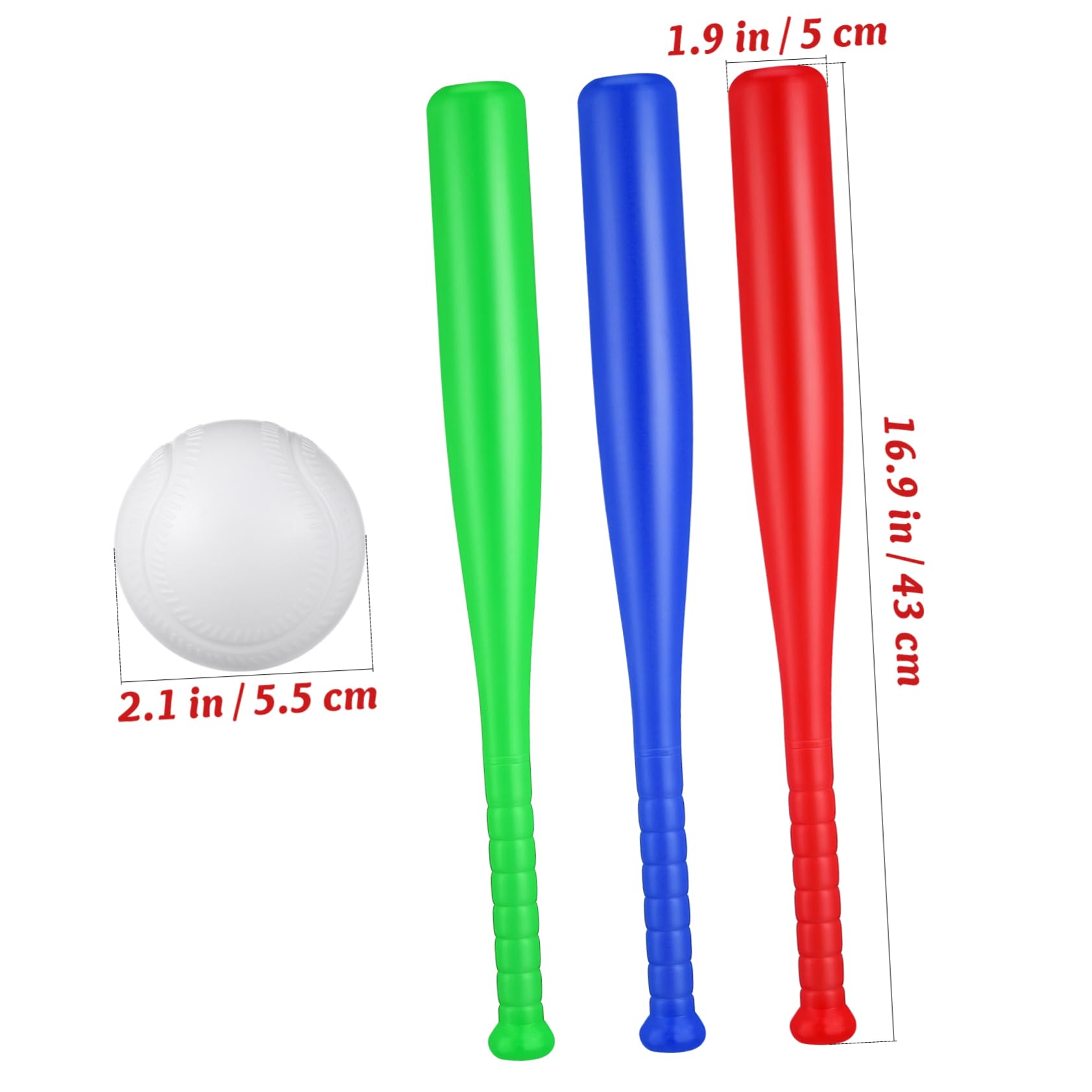 VICASKY Jouets De Baseball pour Garçon Et Filles Kit Extérieur 6 Pièces Plastique Léger Jeu Interactif Coordination Main-Pied Activité Parents-garçon Et Filles