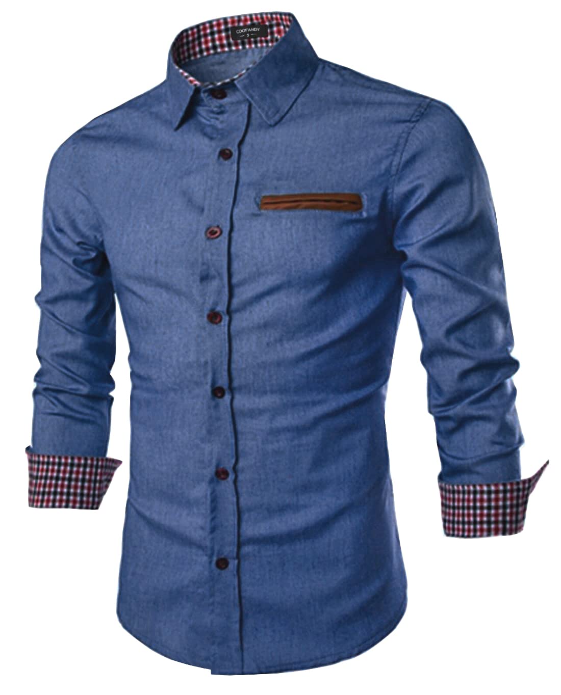 COOFANDY Herren Hemd Langarm Jeanshemd Denim Shirt Kent-Kragen Langarmhemd Cowboy-Style Freizeit Hemden Männer Business Casual