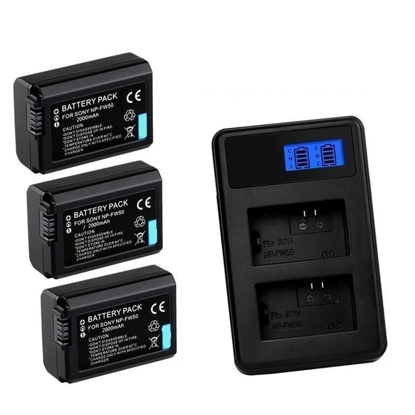 Compatibile con SONY NP-FW50 Batteria for Fotocamera + Caricatore
