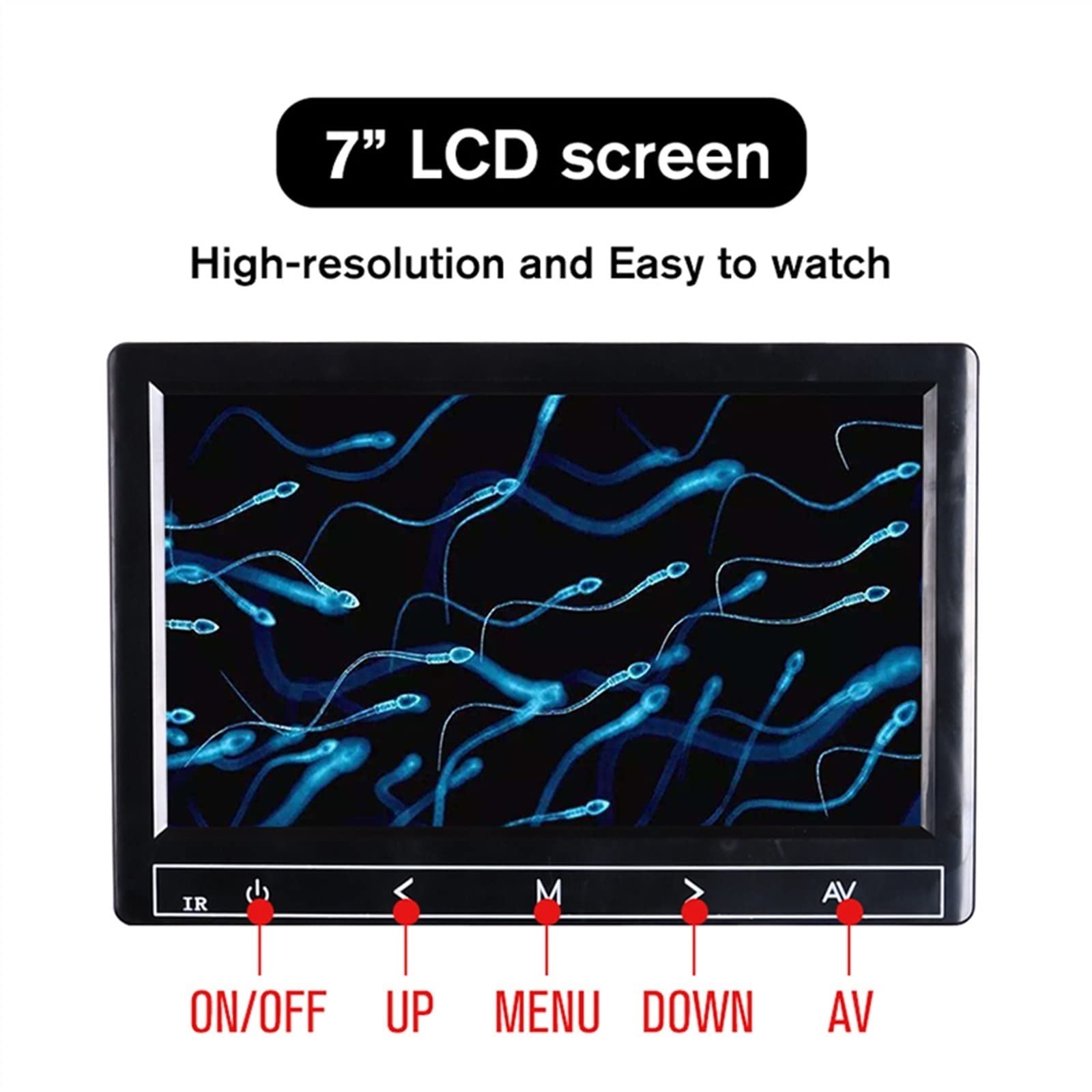 Mikroskop, 7-calowy LCD 1500X biologiczny mikroskop obuoczny HD profesjonalny laboratoryjny plemnik Zoom USB 5MP elektroniczny okular cyfrowy typ telewizora