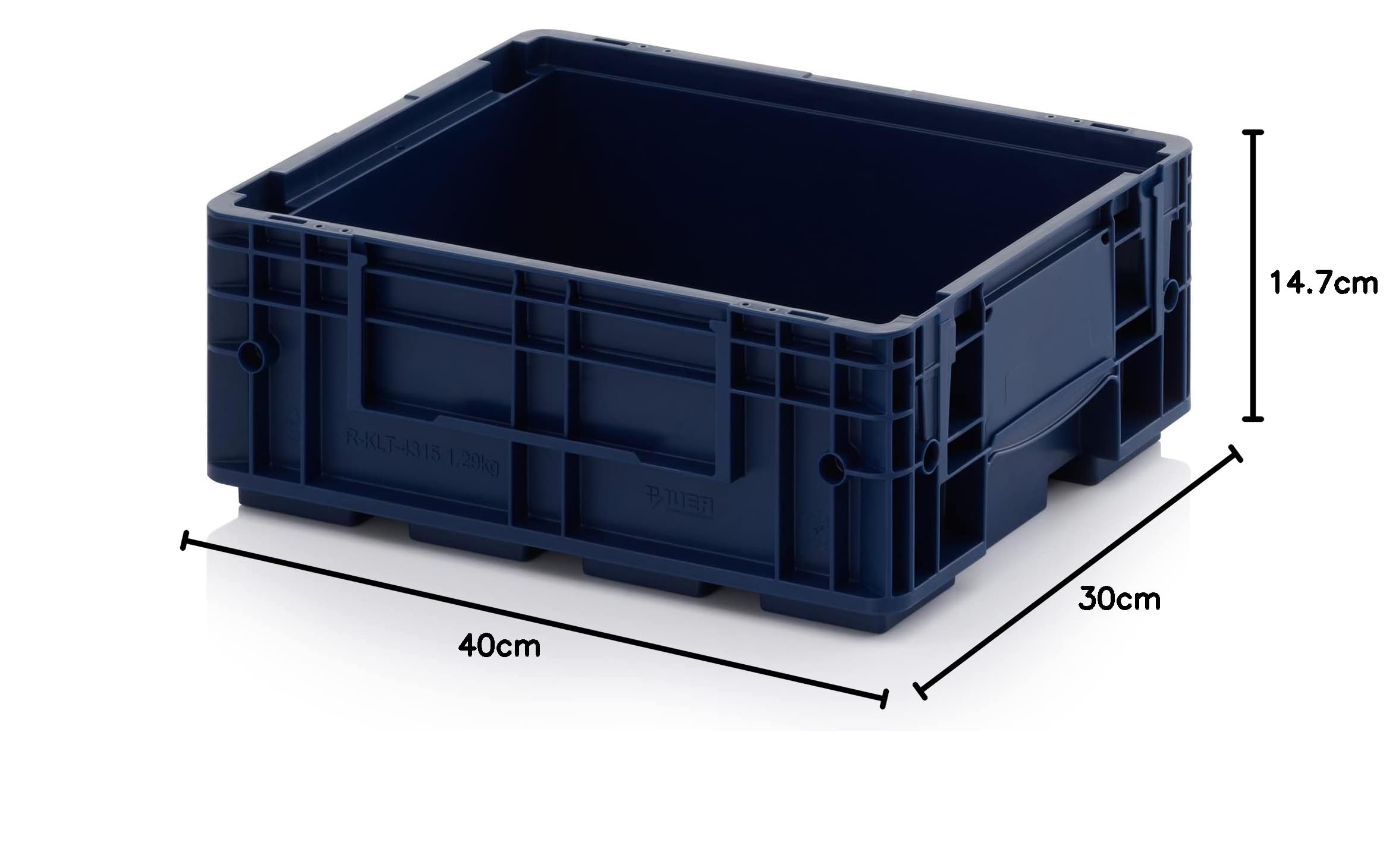 16 contenedores R-KLT 40 x 30 x 14,7 * Portaequipajes de carga pequeña azul 40 x 30 x 15 Eurocontenedor industrial KLT 4315