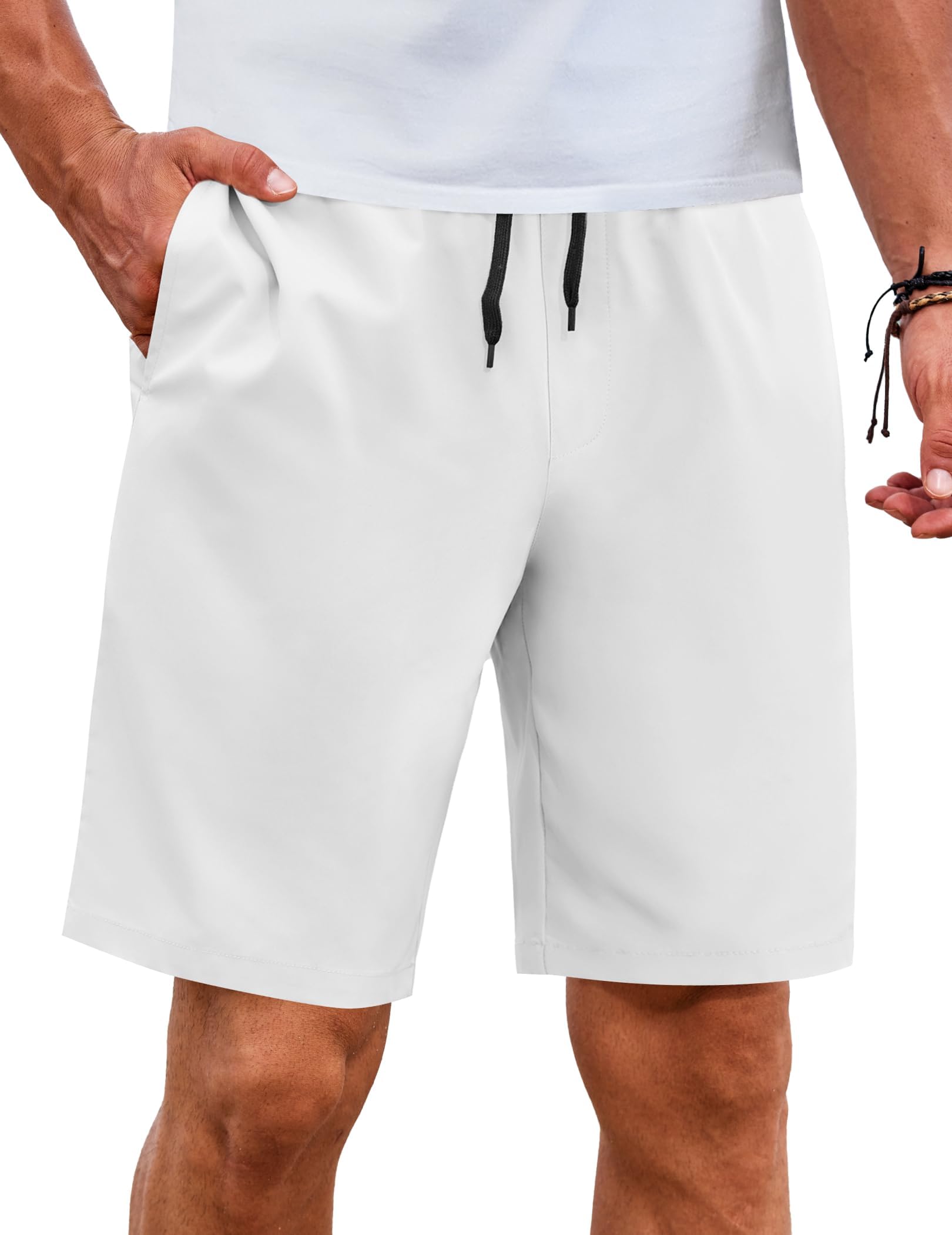 COOFANDY Mens Casual Shorts Elastic Waist Drawstring Shorts Lightweight Summer Beach Shorts