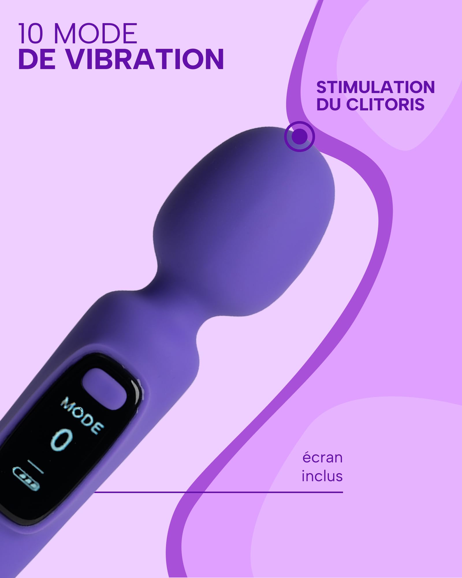 MySecretCase Vibratoreper Donna 20cm 10 Modalità di Vibrazioni Stimolatore per Clitoride Magic Wand Sexytoysys Coppia Masturbatore per Donna Vibratore Clitoride
