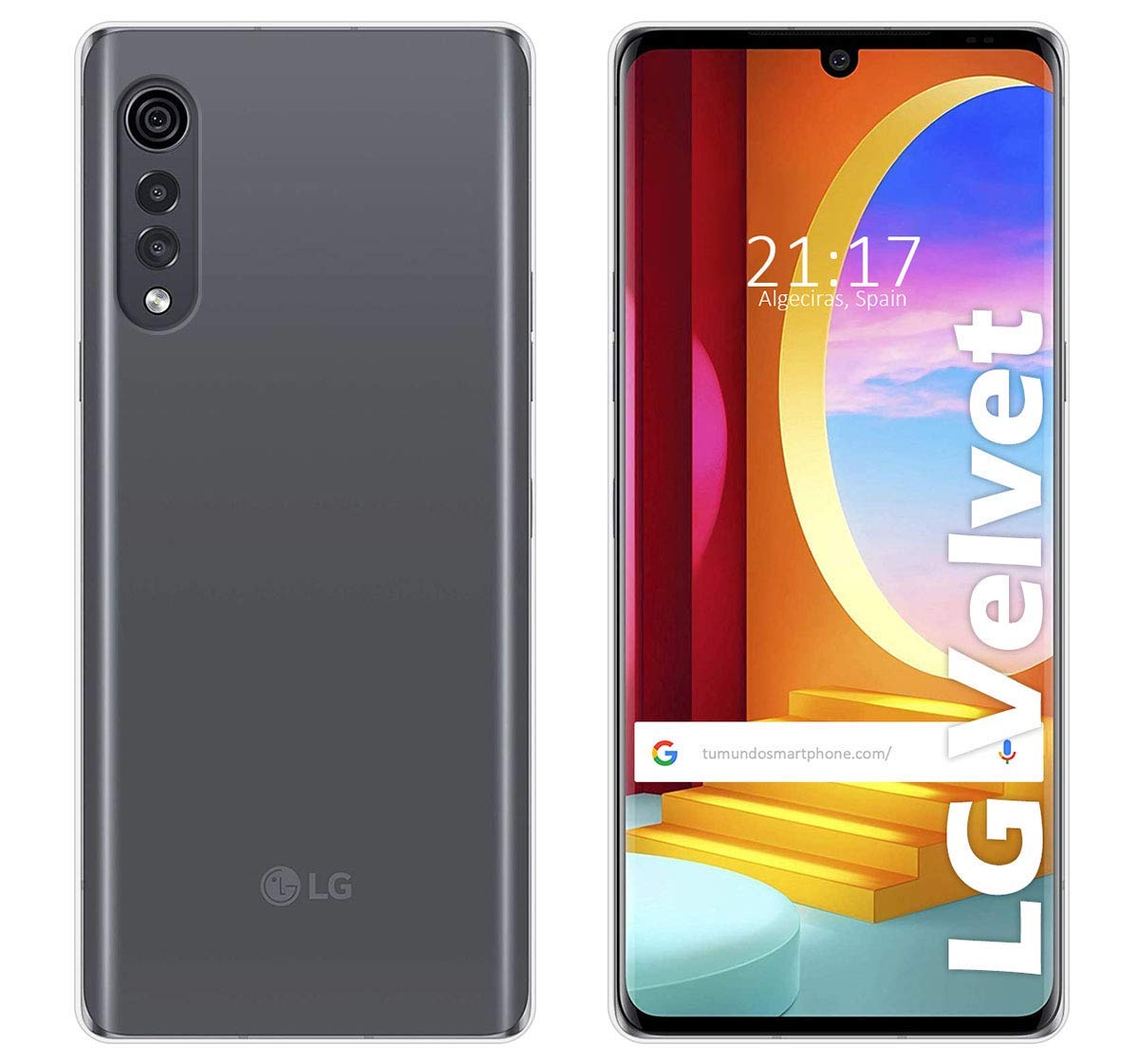 Tumundosmartphone Hülle Für LG Velvet 5G – Transparentes TPU-Gel Mit Hasen-Motiv, Kalt Gedruckt