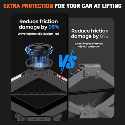 Miniatura 12 de IMAYCC Kit de gato de automóvil, gato de tijera para automóvil de 2 toneladas (4409 libras), kit de reparación de gato de neumáticos, kit de cambio