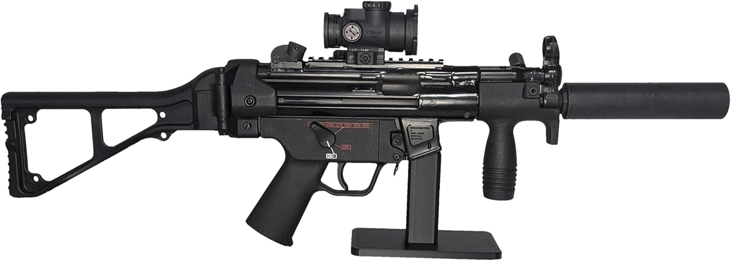 Hammy3DPrints Display Stand for Various Firearms - Pistols, AK, AR, MP5, KP9, and More | Rifle Holder Storage Rack (HK MP5 9mm)