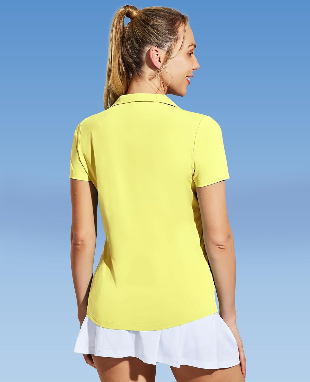 MIER Women's Golf Polo Shirts Collared V Neck Short Sleeve Tennis Shirt, Dry Fit, Moisture Wicking