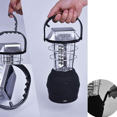 Miniatura 4 de Linterna solar de 36 LED, 5 modos de mano recargable, linterna de emergencia, luces LED de campamento para senderismo al aire libre, pesca, cortes y