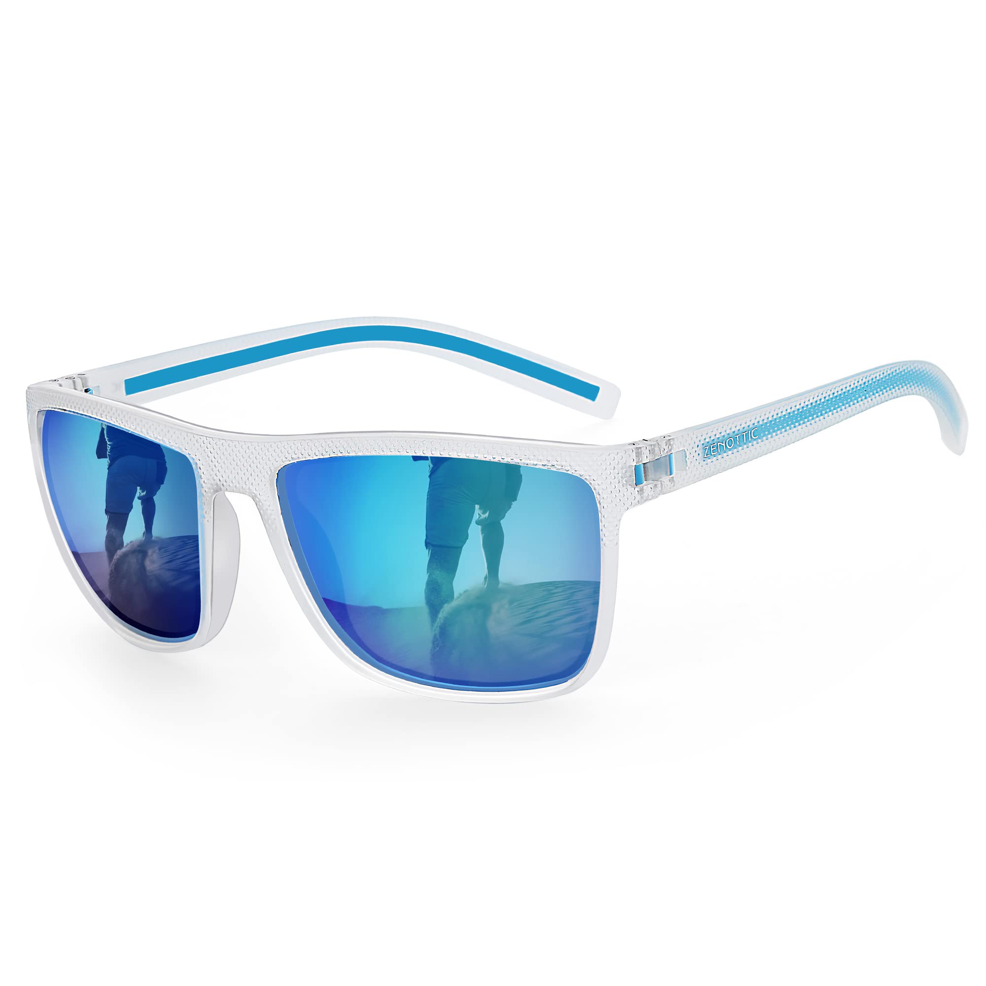 ZENOTTIC Sonnenbrille Herren Polarisiert Leichte TR90 Rahmen UV400 Schutz Quadrat Sonnenbrille