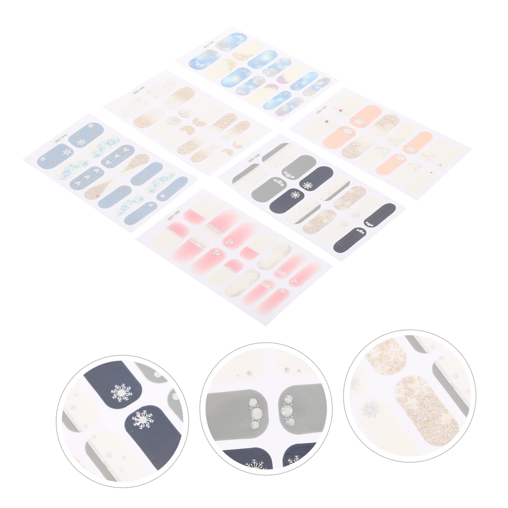 5 Set Stickers Per Nail Art Autoadesivi Adesivi Per Unghie Eleganti E Colorati Decorazioni Per Unghie Adesive Per Speciali 6 Fogli*5