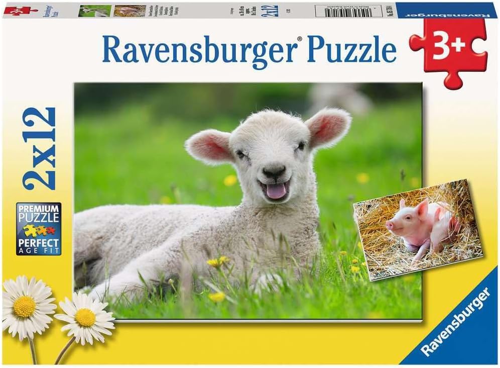 Ravensburger Children's Puzzle - 05718 Our Farm Animals - 2 x 12 Pieces Puzzle for Children from 3 Years