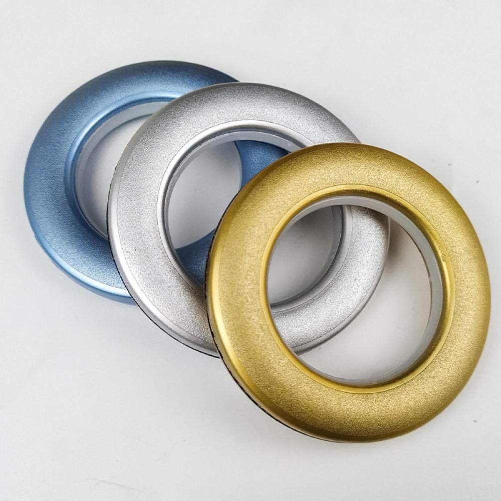 Paquete de 50 anillos de ojales de cortina Anillo romano de bajo ruido a nanoescala, para cortina de ventana, cortina de ducha, cortinas de puerta de vestuario, 43 mm-plata brillante (oro brillante) (