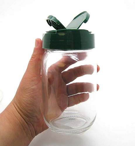 Miniatura 3 de Nakpunar 6 tapas dispensadoras de especias en tarro de masón de boca regular, color rojo, tapas para coctelera y verter con sello de frescura,