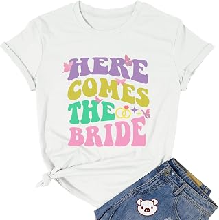 Bride Shirts for Women in My Bride Era Tshirts Bachelorette Party Engagement Ring Top Bridal Shower Graphic Tee