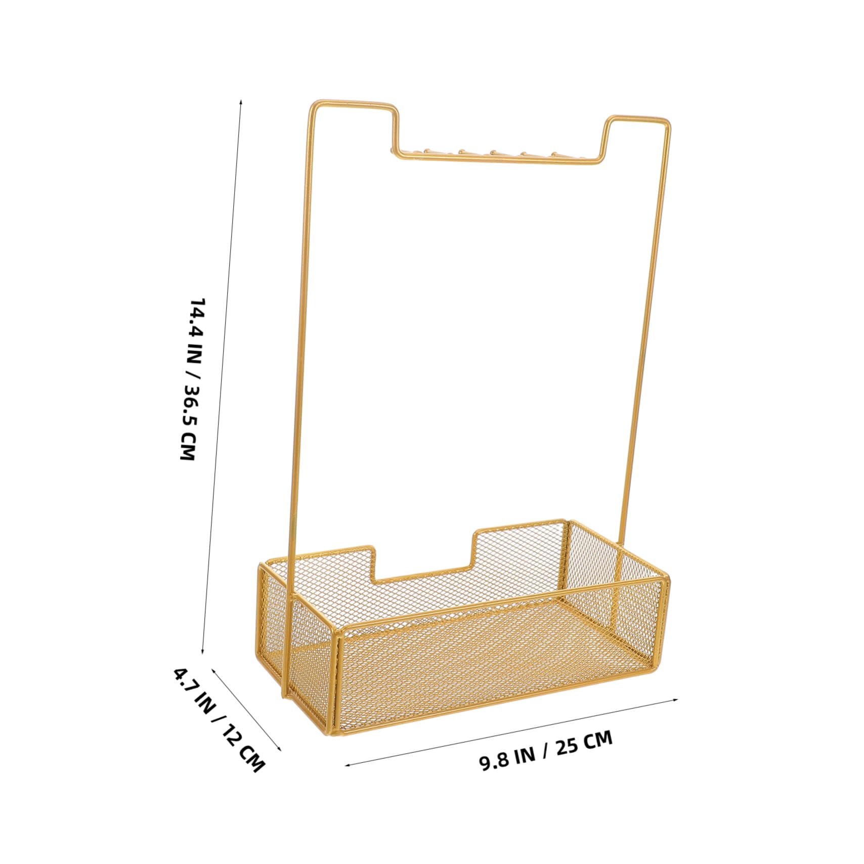FONDOTIN Jewelry Organizer with Bracelet Hooks Tabletop Display Rack for Necklaces Rings and Small Items for Entryway and Compact Spaces