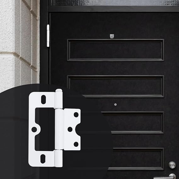 Cabinet Hinges Karcy Non-Mortise Door Hinges 3 Inch Removable White Set of 8