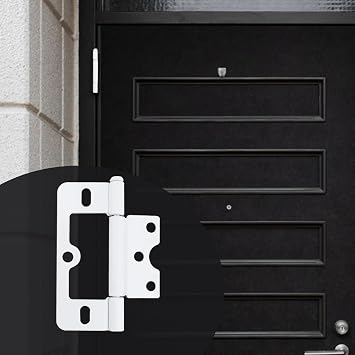 Cabinet Hinges Karcy Non-Mortise Door Hinges 3 Inch Removable White Set of 8