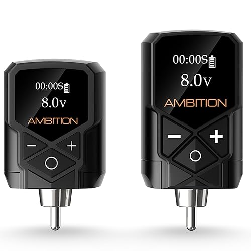 Miniatura 15 de Ambition Kuark - Fuente de alimentación para tatuajes Ambition Kuark Mini Wireless Portable RCA Tattoo 2400mAh batería de litio con pantalla digital