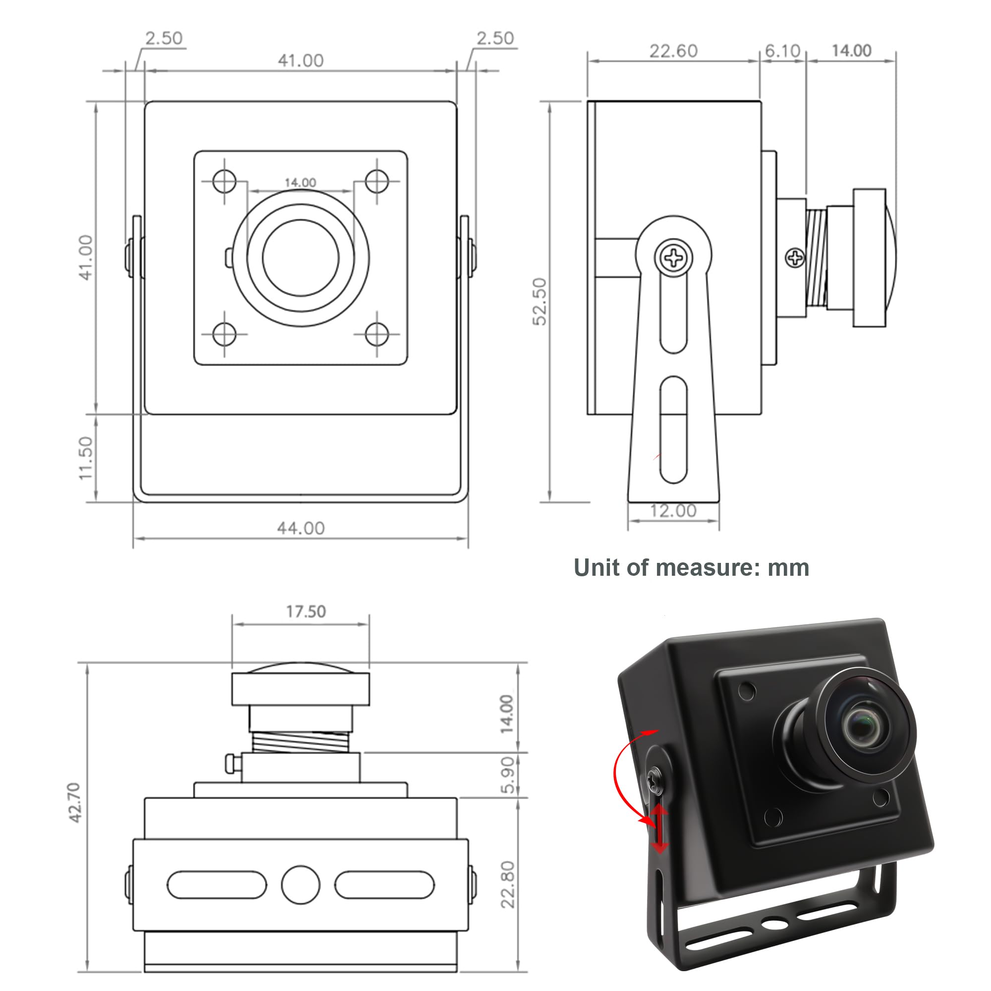SVPRO Global Shutter - Fotocamera USB 1200P 90 fps, ad alta velocità, grandangolo senza distorsioni, USB Plug and Play per computer portatile