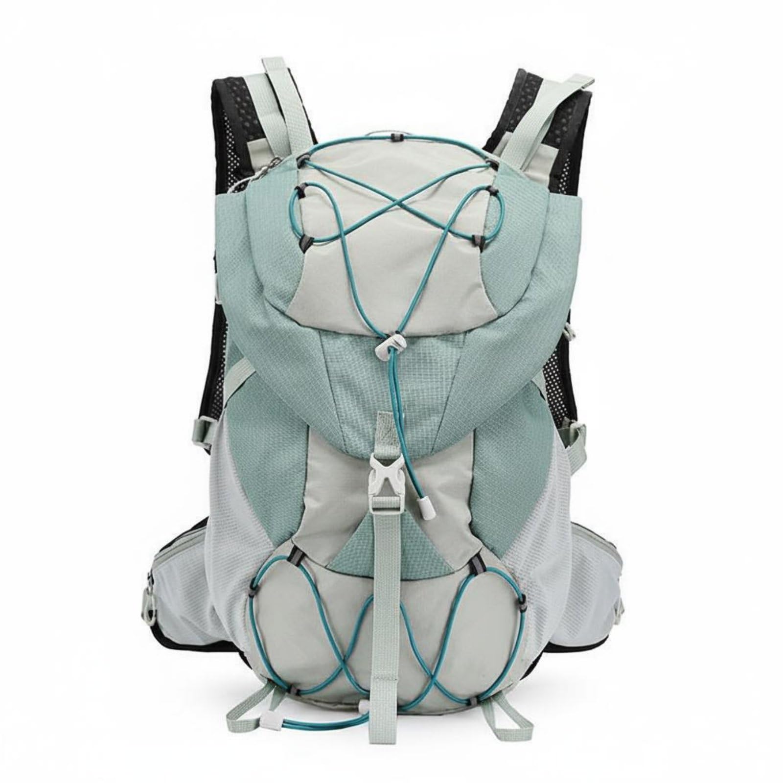 ECOMISTIQ® Multipurpose Hiking Backpack Multi-Compartment Lightweight Travel Backpack Adjustable Straps Lightweight Travel Rucksack Large Capacity for Hikers, Travelers, Mint Green-image-23