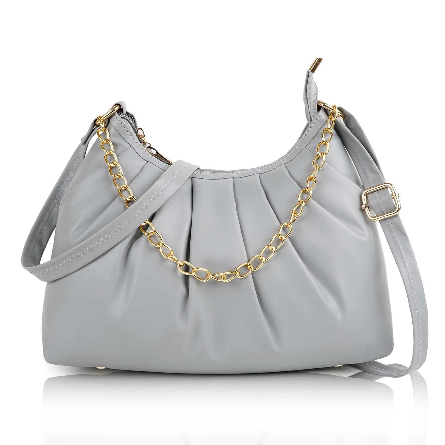 Dixon PU Synthetic Leather Classic Chain Handle Strap Shoulder Crossbody Hobo Stylish Slingbag For Women