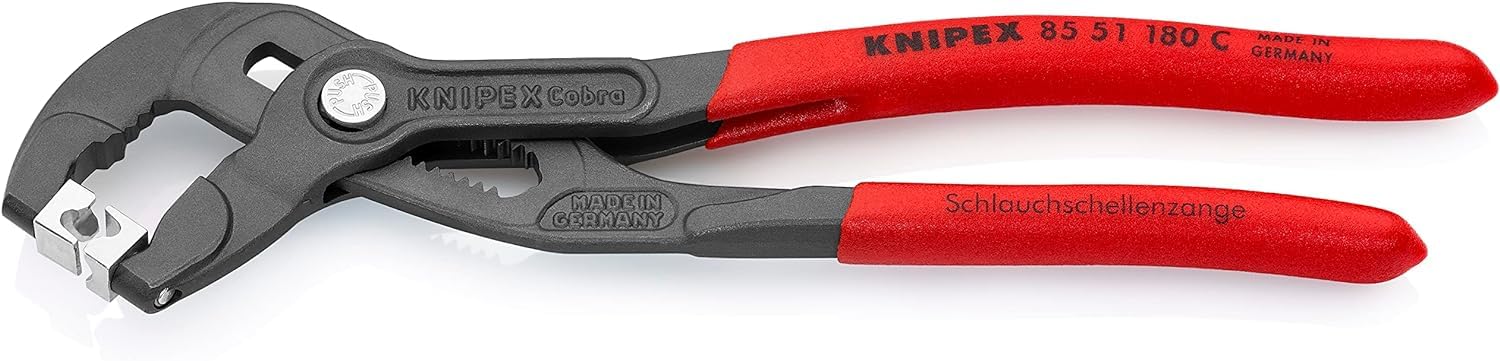 KNIPEX Szczypce do opasek zaciskowych typu Click fosforanowana, szara pokryte antypoślizgowym tworzywem sztucznym 180 mm, 85 51 180 C
