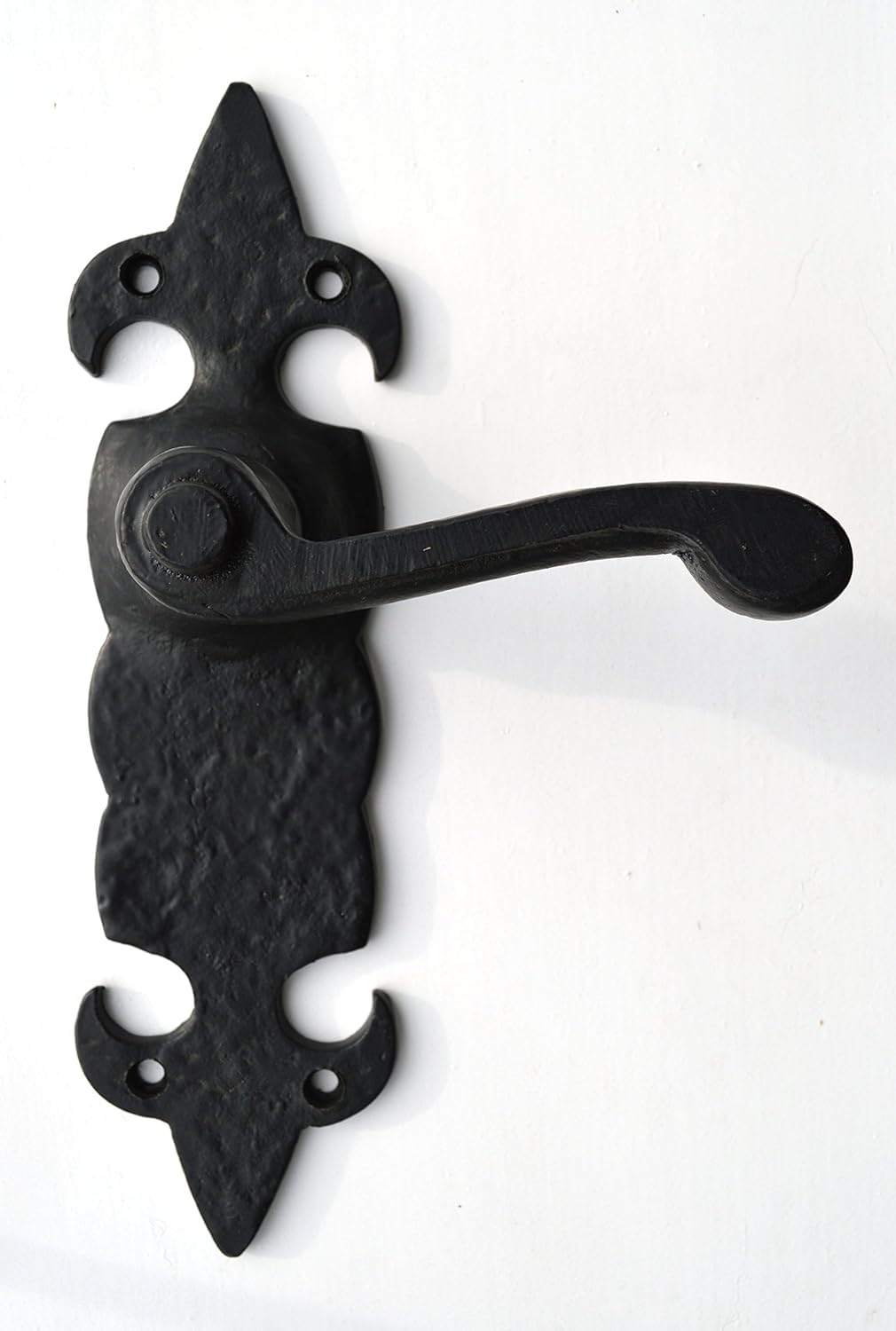 Black Antique Door Handles Lever Latch Ornate Fleur-De-LYS (7)