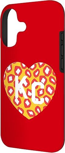 Vista 89 de Carcasa para iPhone 11 KC Heart Red/Yellow Animal Print Kansas City Hearts Kc Heart