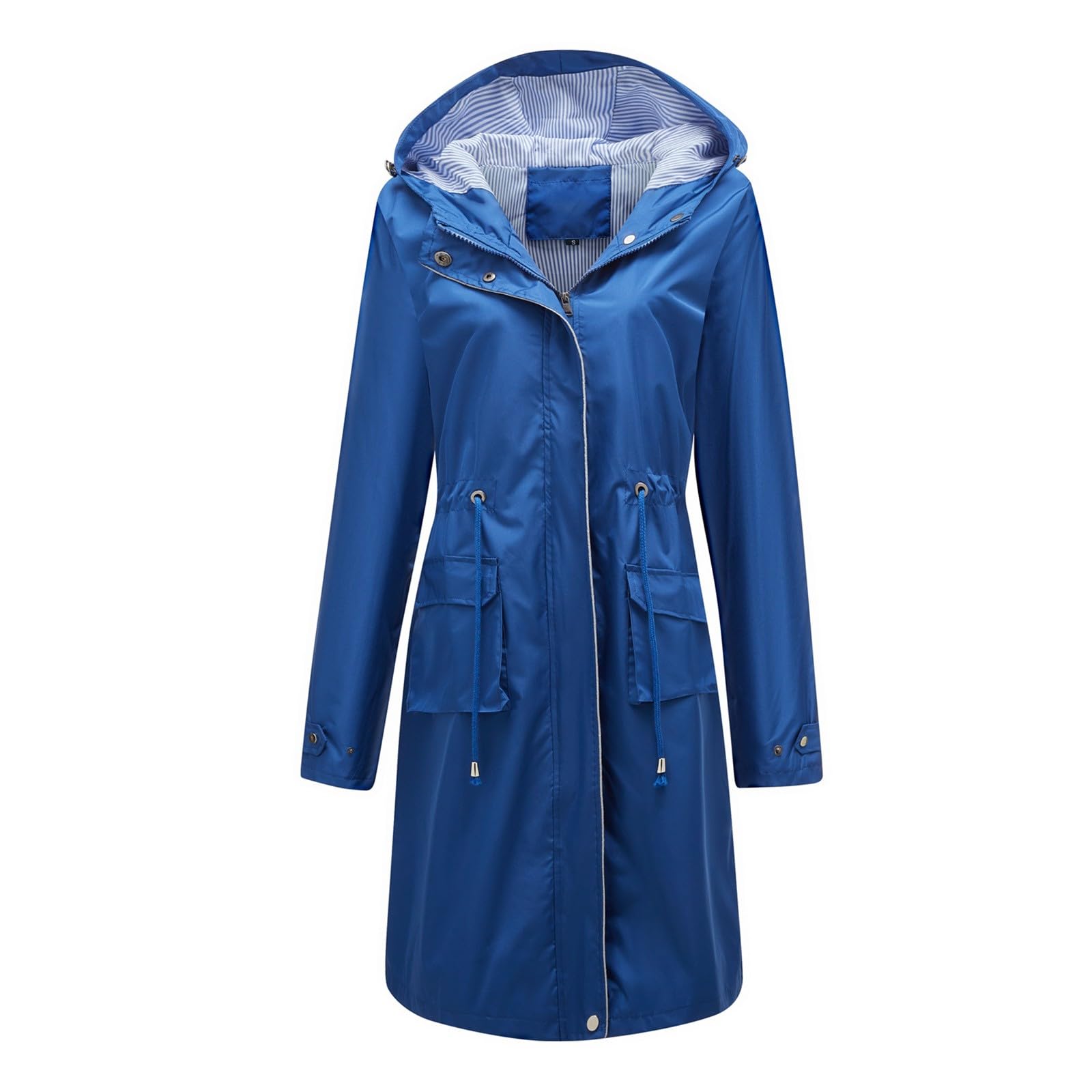 FUPODD Regenjacke Damen Lang Wasserdicht Regenmantel Mit Kapuze Übergangsjacke Winddicht Trenchcoat Outdoor Mantel Atmungsaktiv Windbreaker Jacke Für Frauen Leichte Regenparka Wandern Funktionsjacke