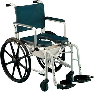 InvacareMariner Rehab Shower Wheelchair with Commode Opening, 18'' Seat Width, 6895