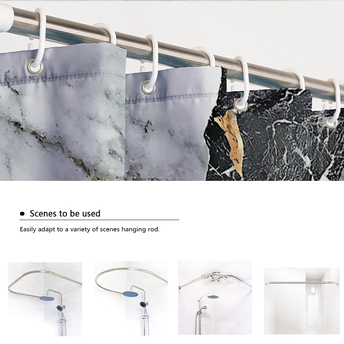 Marmortextur Kunst Duschvorhang Luxus-Steinmuster Badevorhang Abstrakter Stil Badewannenvorhänge für zeitgenössische Badezimmerdekoration wasserdicht 180 x 180 cm
