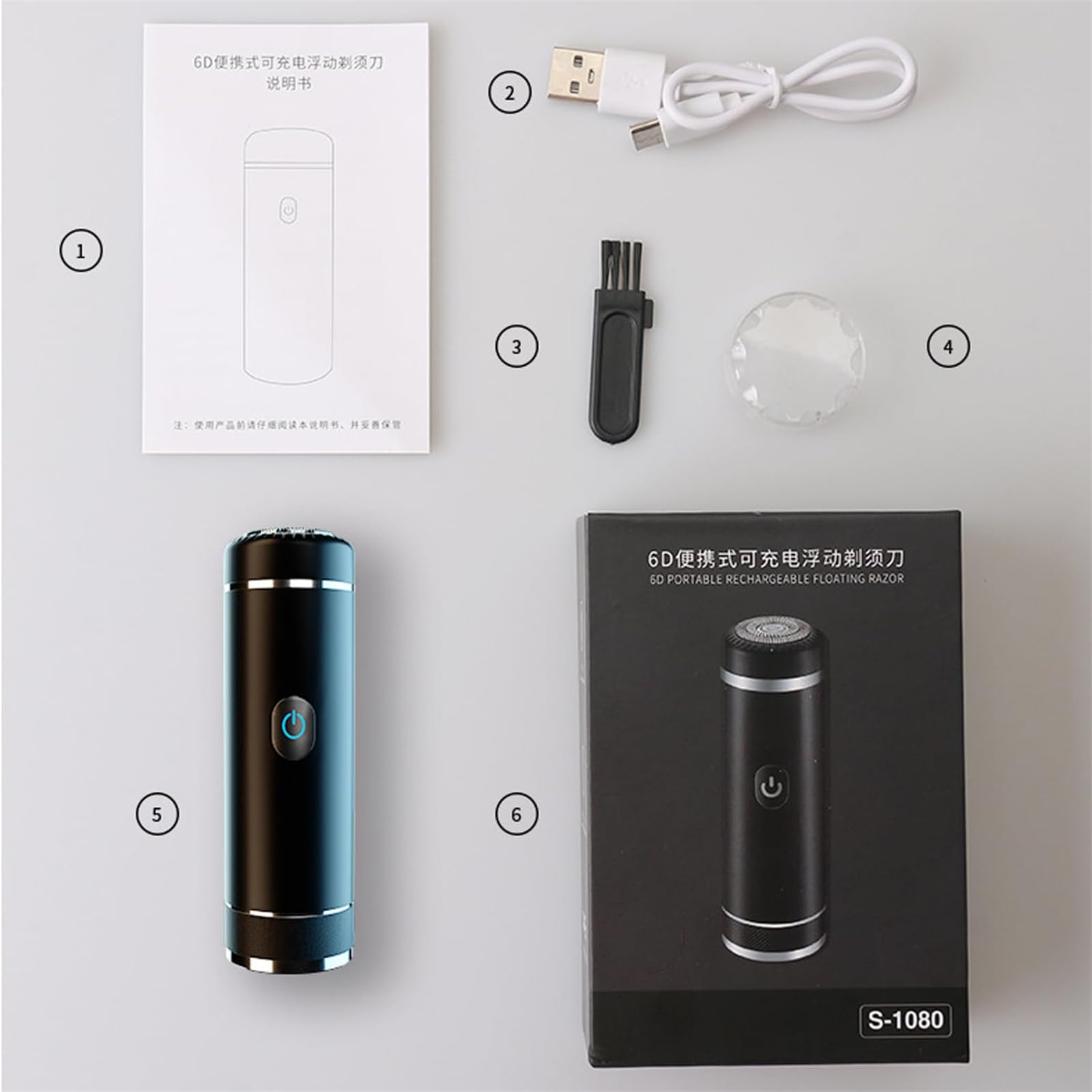 Aweshave Ball Trimmer, Aweshave 2.0 Premium Body Trimmer, Rasoio elettrico impermeabile per uomo con lama in ceramica sostituibile (Black+1 Head)