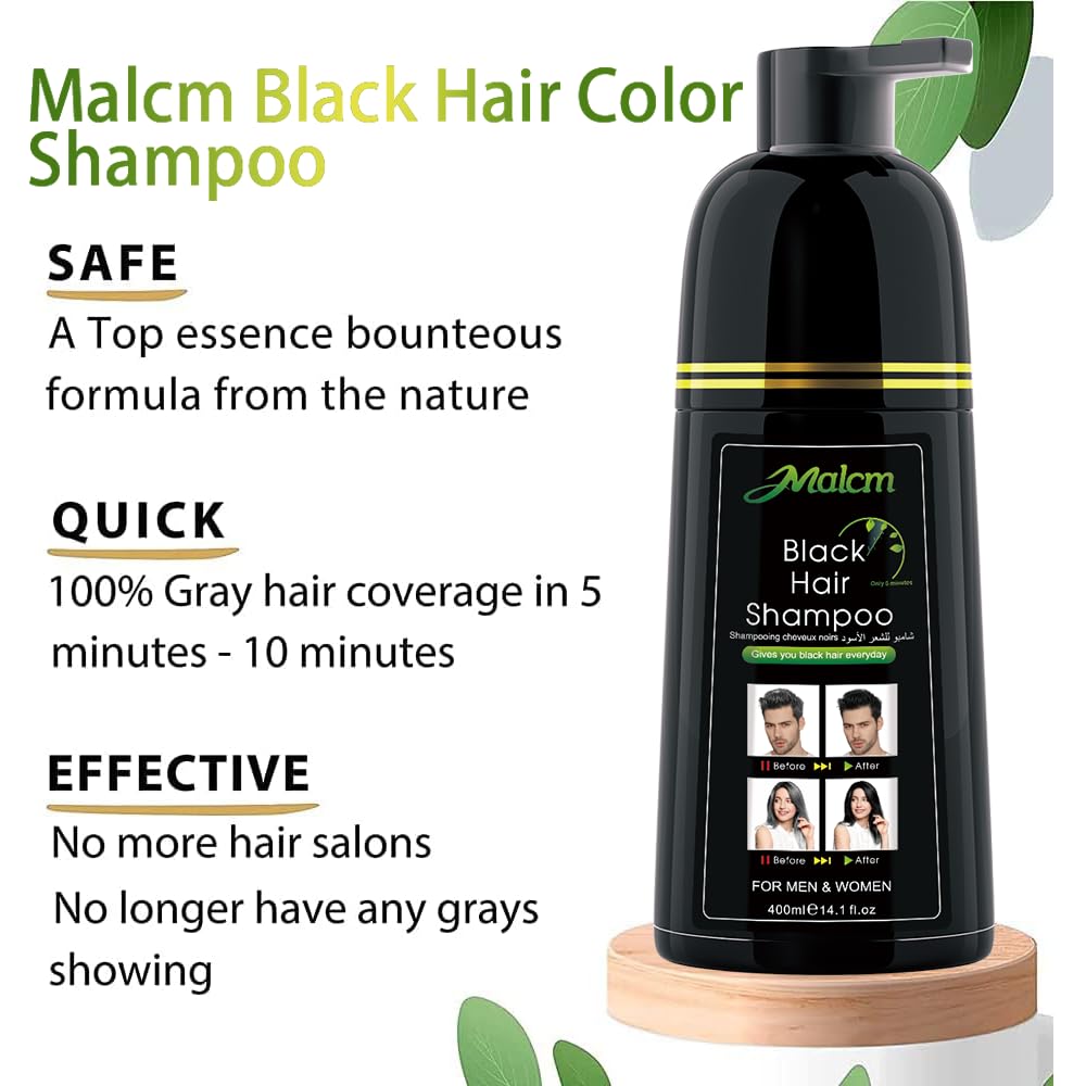Instant Black Hair Shampoo 14.1 fl oz (400 ml), gentle botanical