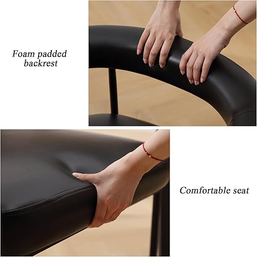 Miniatura 4 de DUOMAY Mid-Century - Juego de 2 taburetes de bar modernos de 26 pulgadas de altura de mostrador con respaldo de ratán, silla de cocina tapizada de