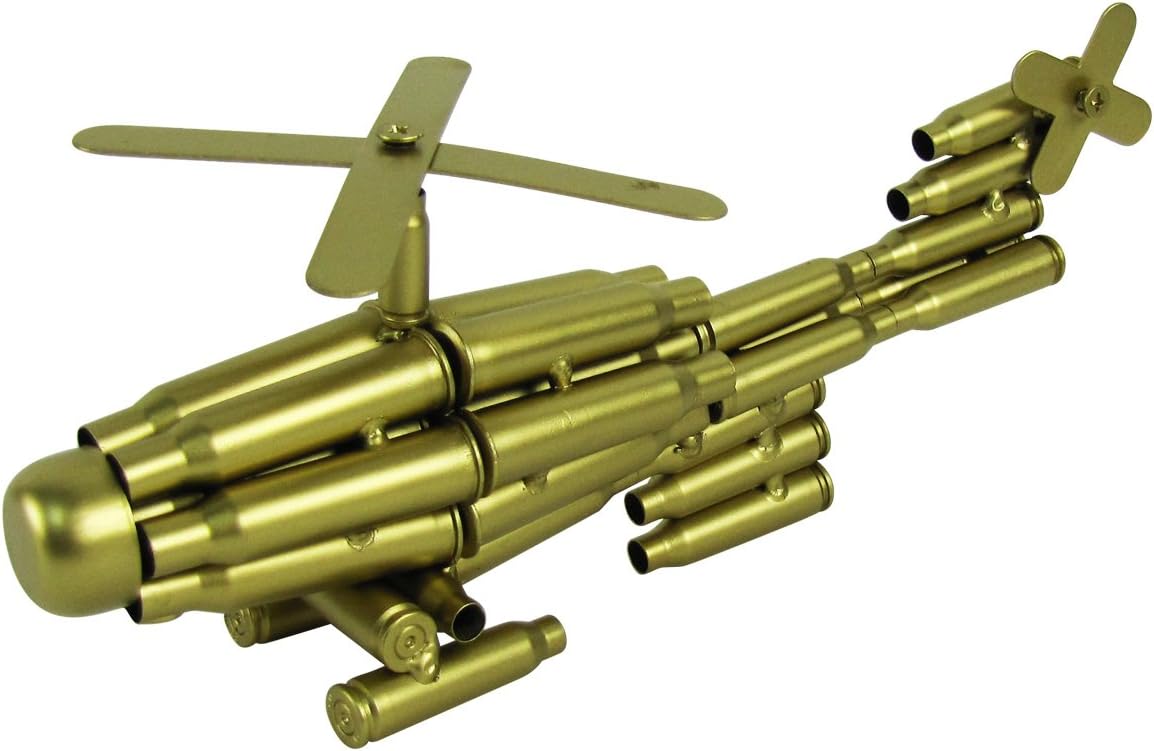 HSKLOCK Treasure Gurus Bullet Shell Casing Shaped Helicopter Military Gift Chopper Gun Casings Shells