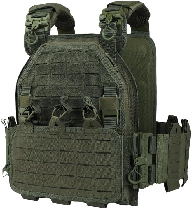 Tactical Vest for Men Quick Release Adjustable Airsoft Vest Laser-Cutting Modular Lightweight Vest - Image 2