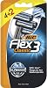 BIC Flex 3 Men's Razor 6-Piece Blister (3 Blades), 3 Blades That Can Move Independently of Each Other, Playing Head, Enriched Lubricating Gel Strip with Aloe Vera