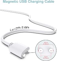 Bicmice Mágneses USB DC Töltőkábel 7mm - Fehér Réz Csatlakozó, Tartós Kivitel, Cserélhető Töltővezeték Számítógéphez 4