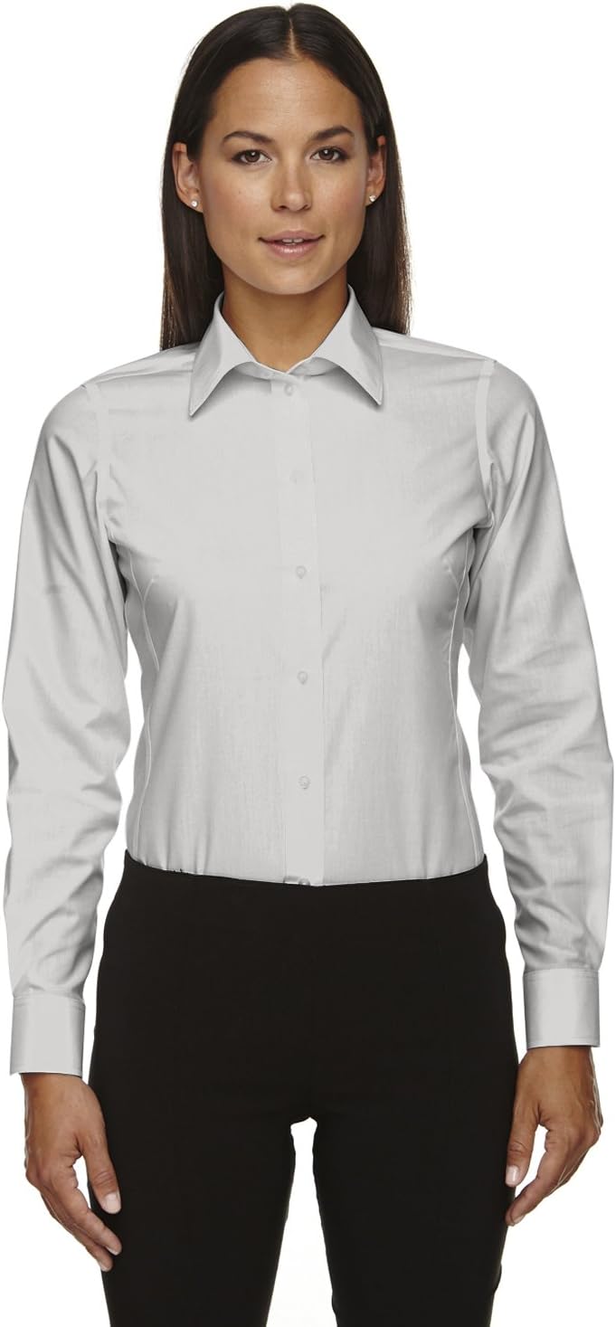 Devon & Jones Ladies' Crown Woven Collection™ Solid Broadcloth S SILVER