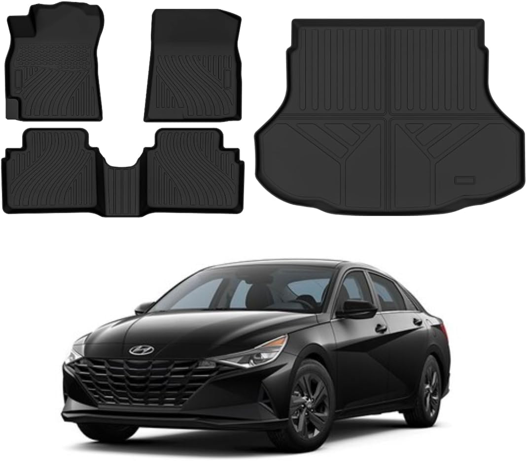 Floor Mats Fits Hyundai Elantra 2015-2025 SD | Custom Fit Waterproof TPE Car Mat