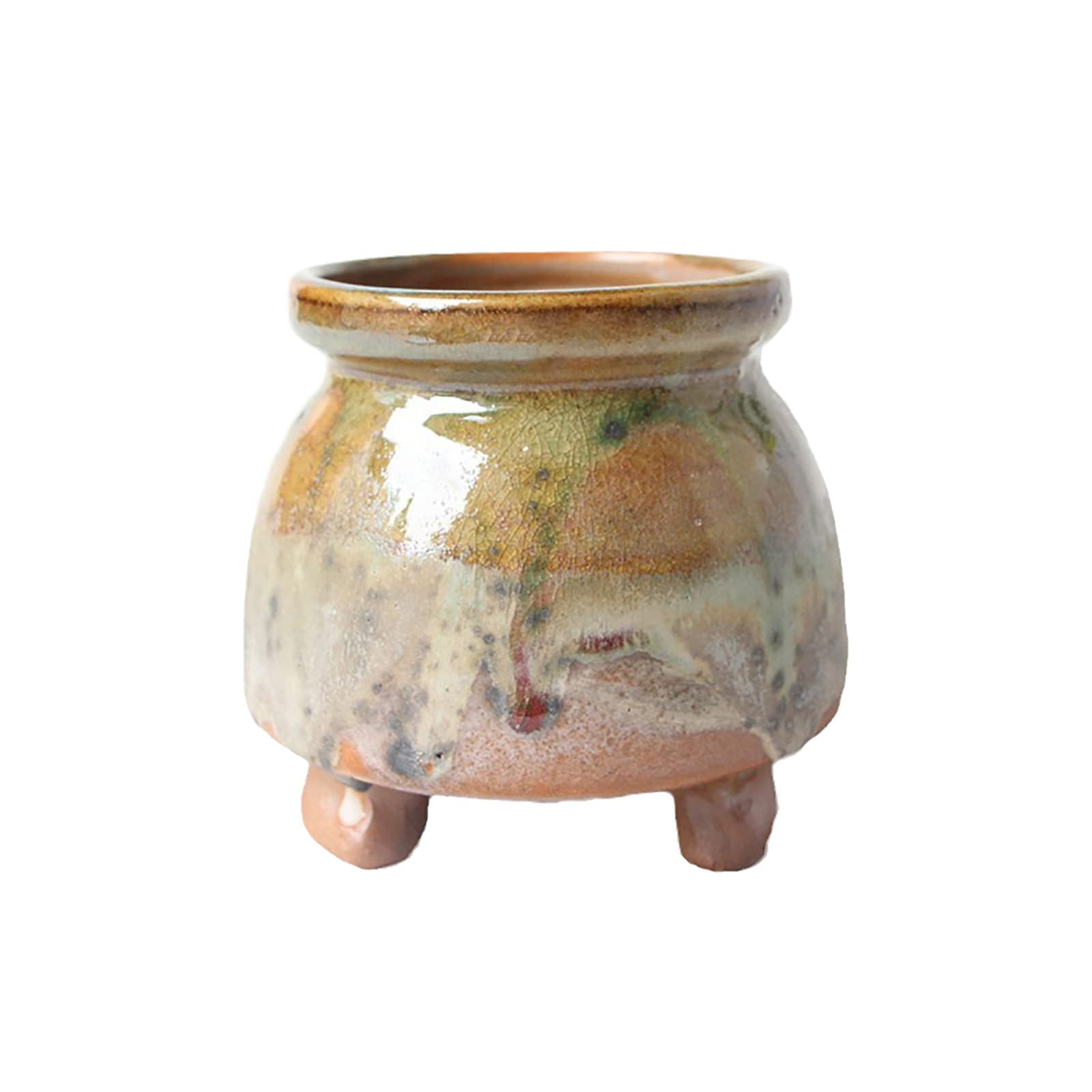 YUANstore Jingdezhen ceramic milk tank medium coarse pottery retro old pile air -breathable creative simplicity, succulent plant flower pot cultivation pot pork succulent pot
