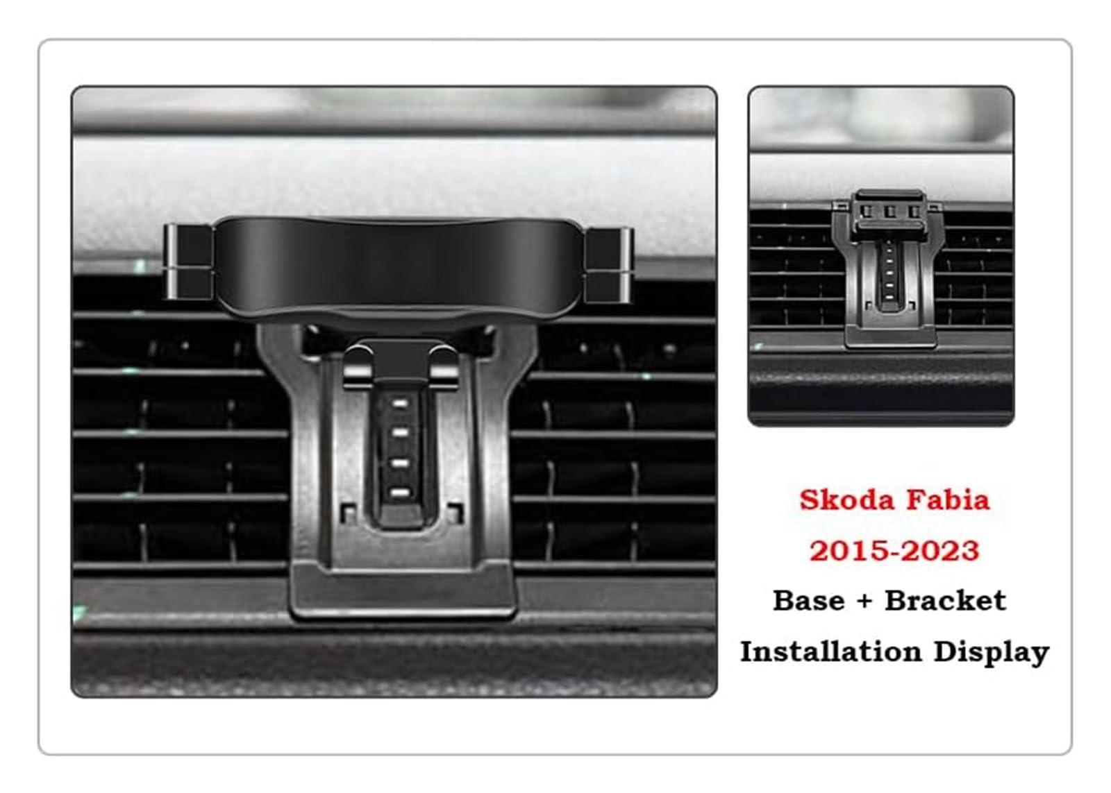 Supporto for telefono for auto Supporto mobile stabile con rotazione a 360 gradi | For skoda Fabia 2015-2023, for presa d'aria, for cruscotto(A Black)
