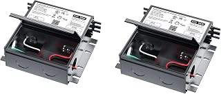 (2 Pieces) 96W Dimmable LED Driver 24V with Junction Box,Triac ELV/MLV LED Transformer Compatible with Lutron&Leviton Switches,Dimmable Led Power Supply for Indoor/Outdoor Lights,UL&FCC-Listed