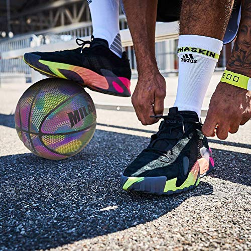 Kpason Basketballs, Holographic Reflective Glowing Basketball Size 6 (28.5") For Women, Youth, Boys, Girls, Hologram Glowing Leather Basketball Indoor Outdoor Use #TOP3