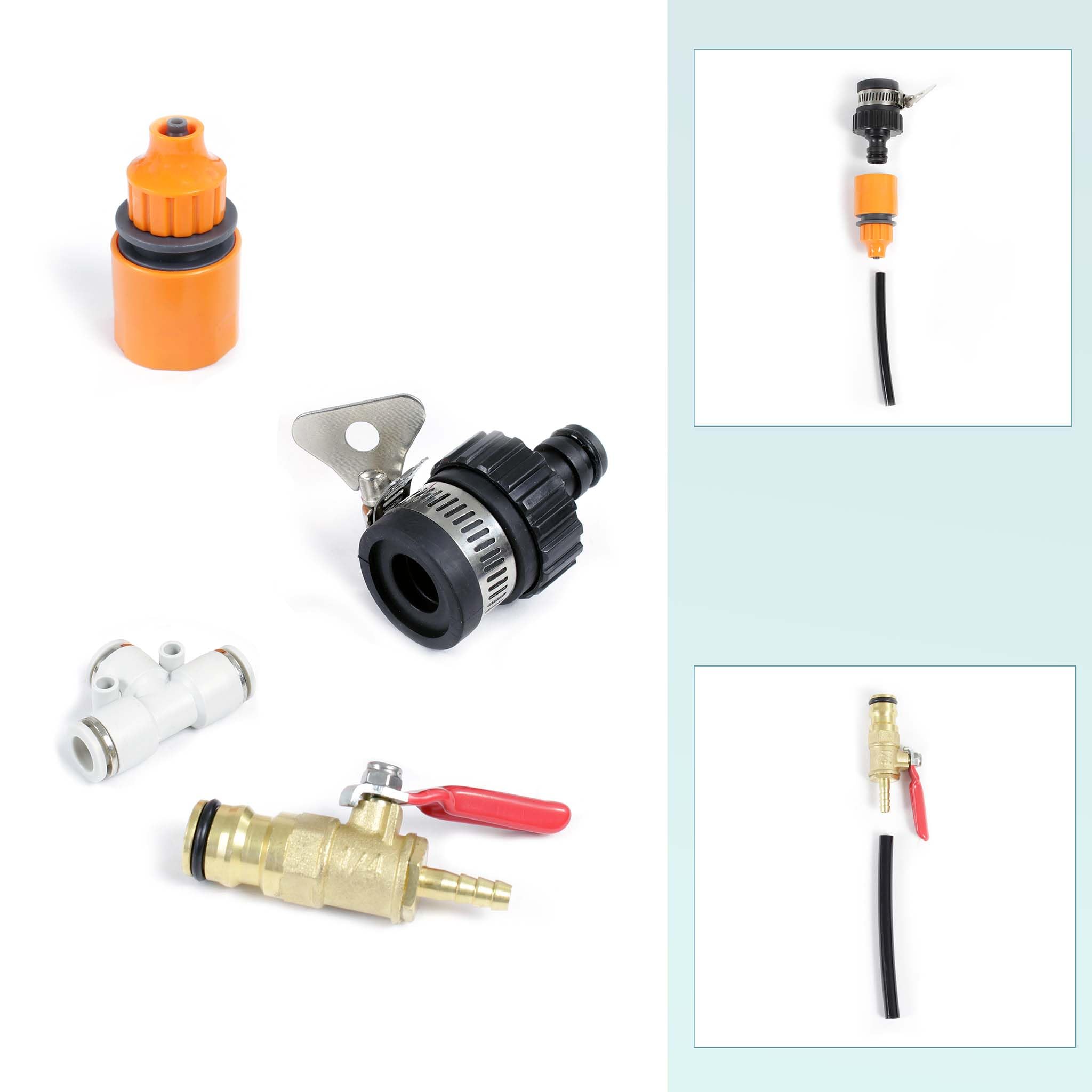 XPOtool Waschbürste Teleskopstiel und Wasserzufuhr Set, 9 m Stiel, 15 m Schlauch, Waschbesen u.a. für Fenster und Solarpaneele