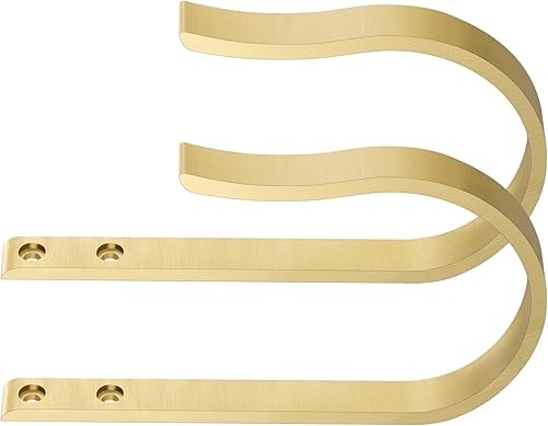 Sujetadores de cortina de latón, 2 alzapaños de cortina montados en la pared de aluminio macizo en forma de U